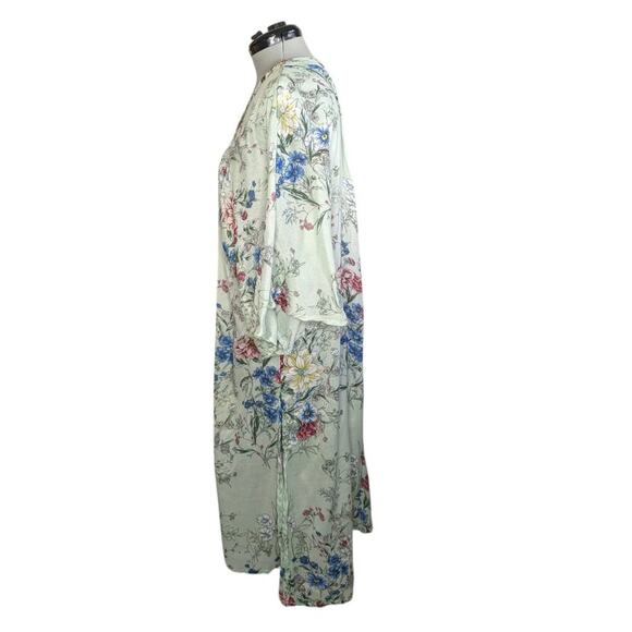 Steve Maddon light green floral print duster/coverup, one size fits most - Picture 2 of 8